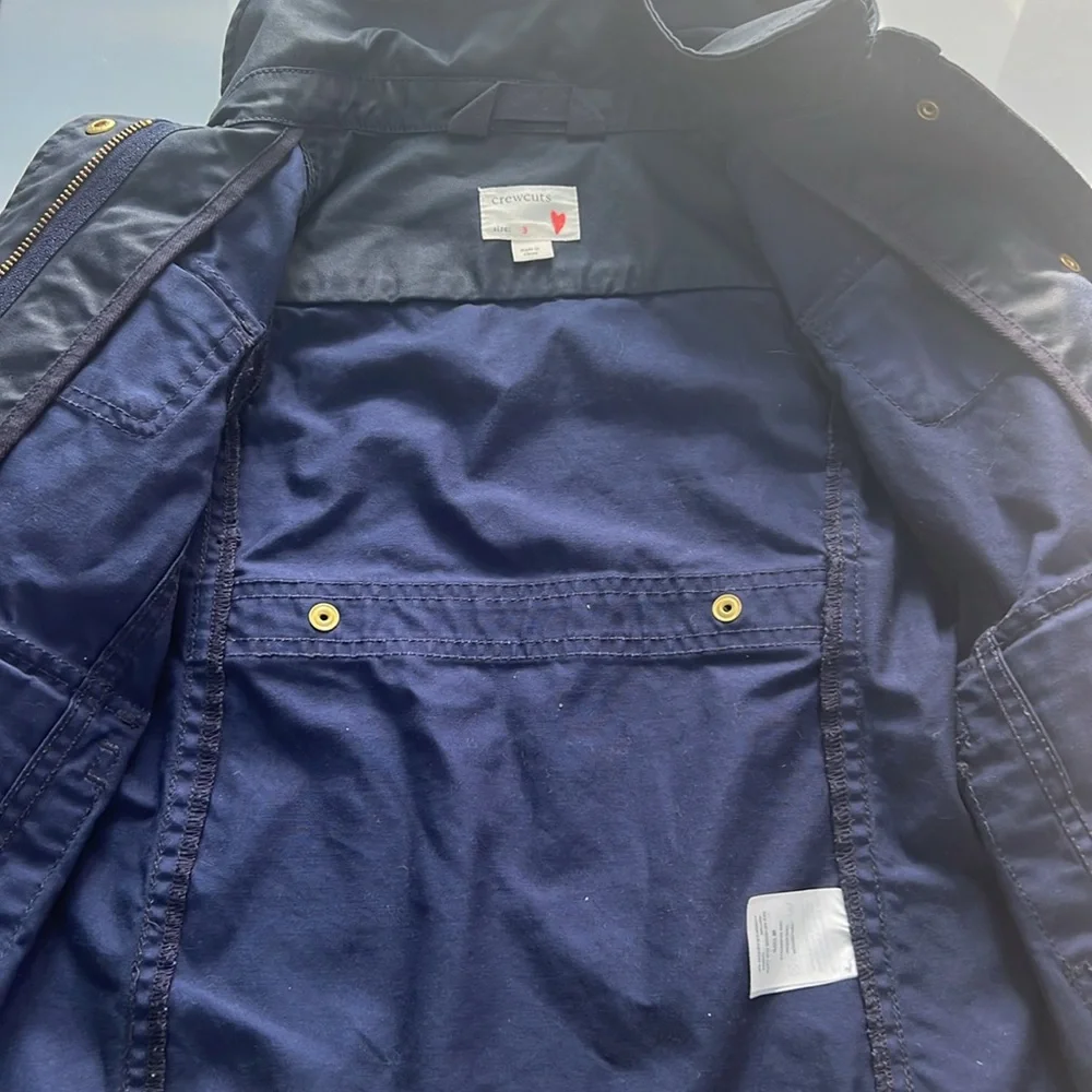 J Crew Crewcuts Girls Hooded Jacket Size 3 - Picture 3 of 4